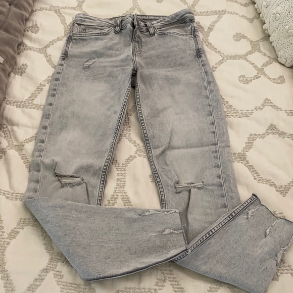 Brand new Zara distressed jeans grey wash